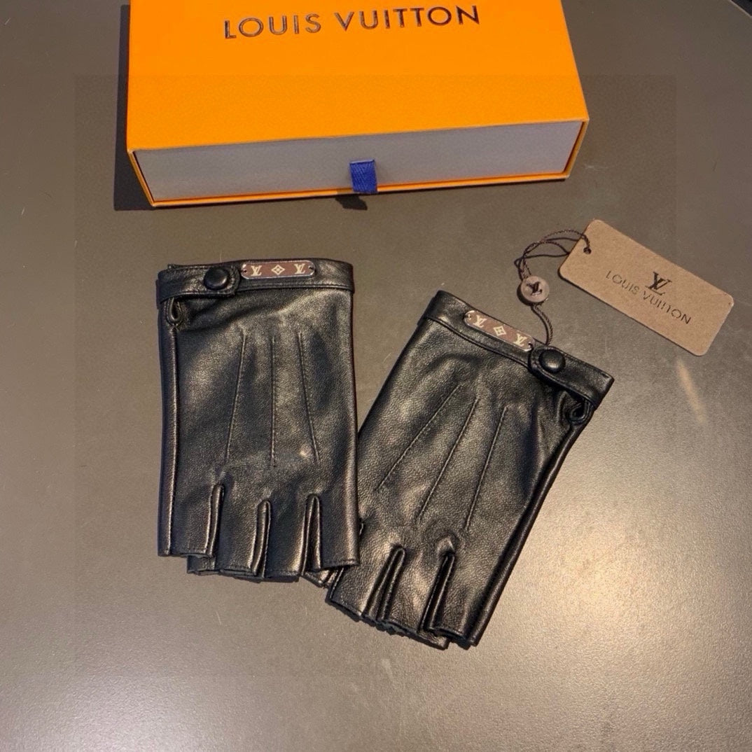 LV Gloves In Black Lambskin 473448