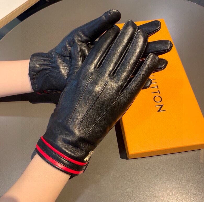 LV Gloves In Black Lambskin 475632