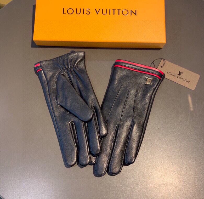 LV Gloves In Black Lambskin 475632