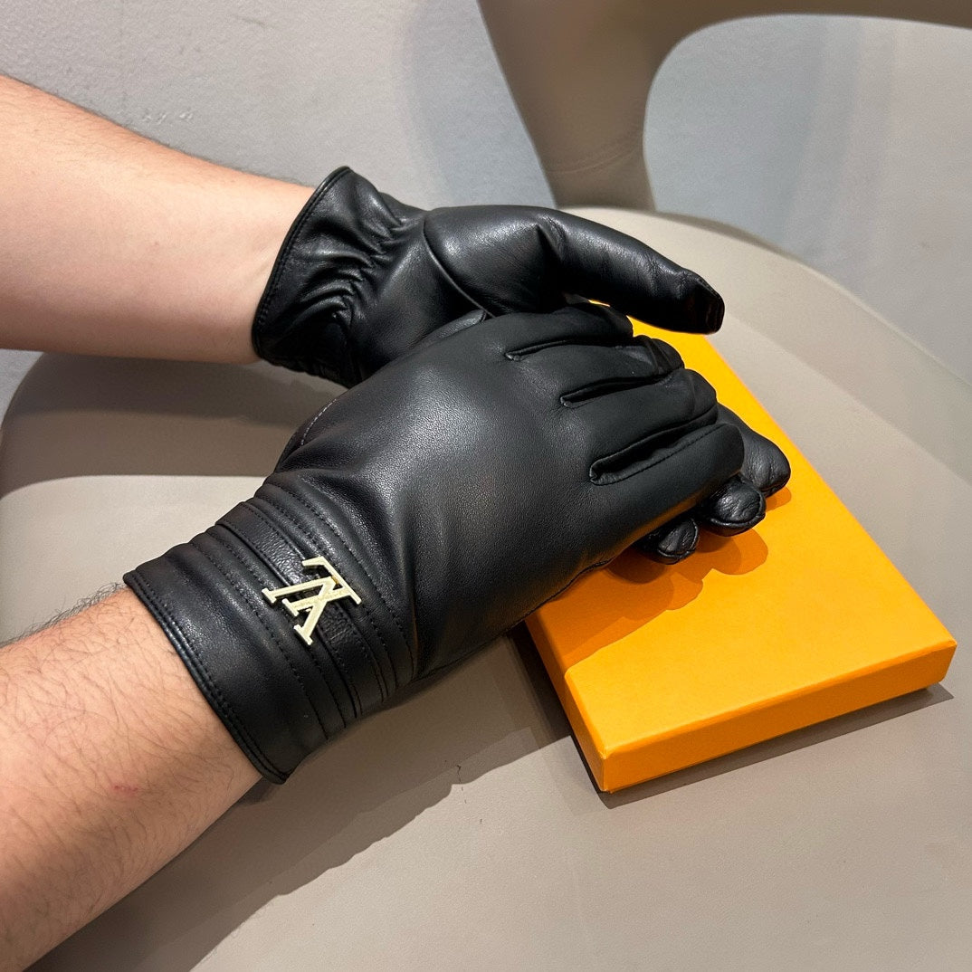 LV Gloves In Black Lambskin 476584