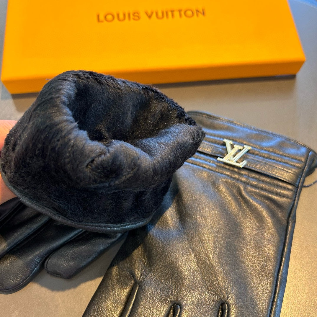 LV Gloves In Black Lambskin 476584