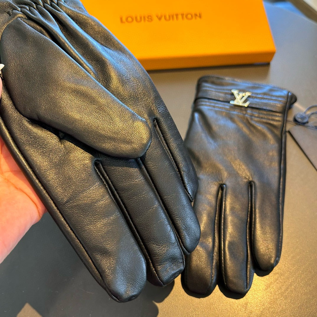 LV Gloves In Black Lambskin 476584
