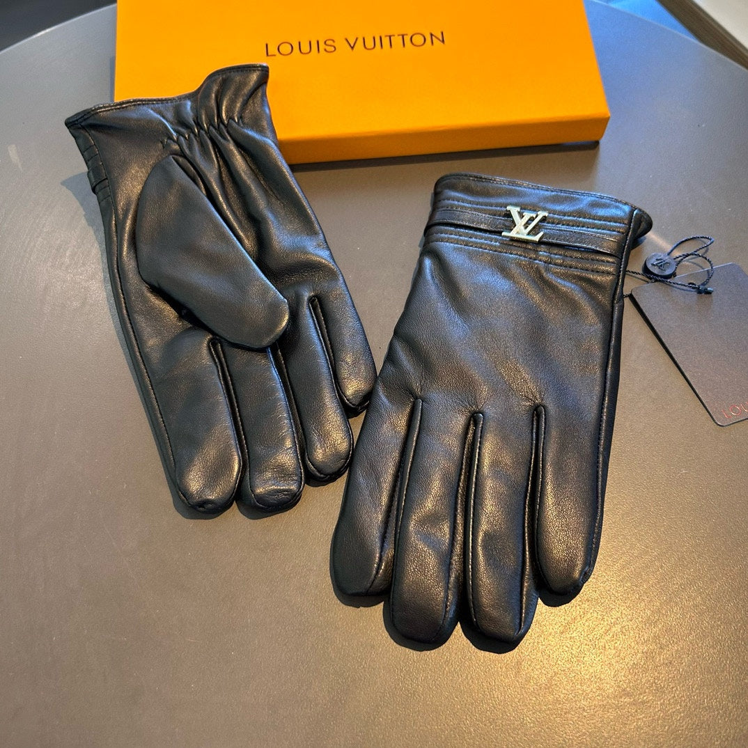 LV Gloves In Black Lambskin 476584