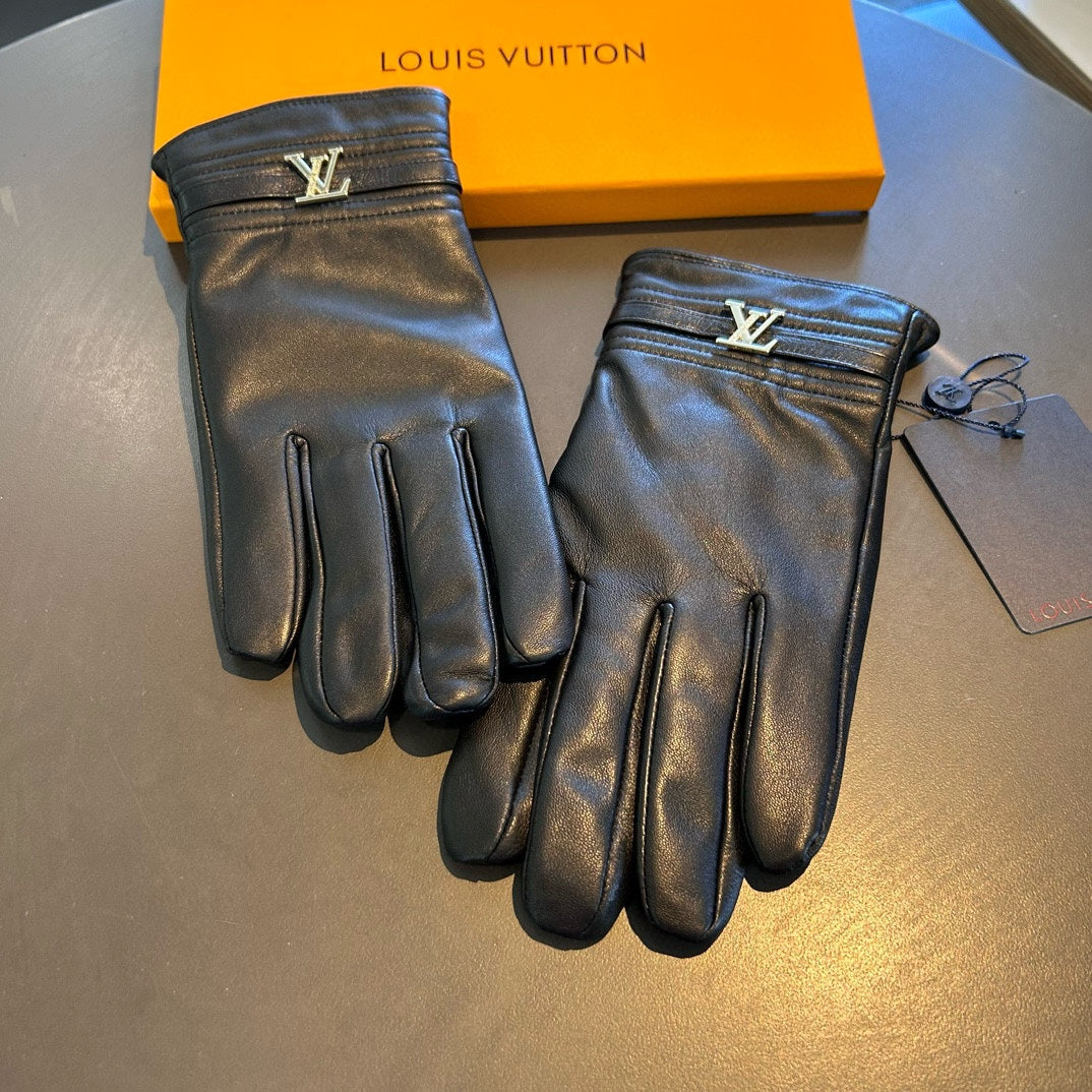 LV Gloves In Black Lambskin 476584