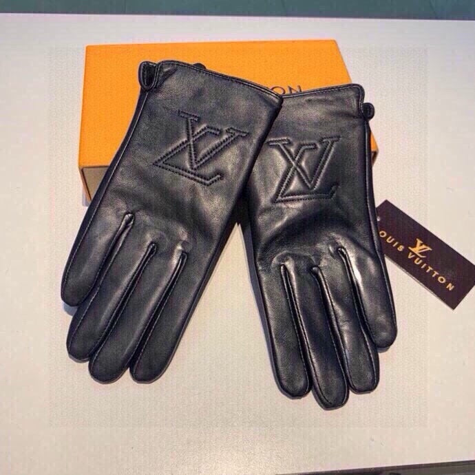LV Gloves In Black Lambskin 478042