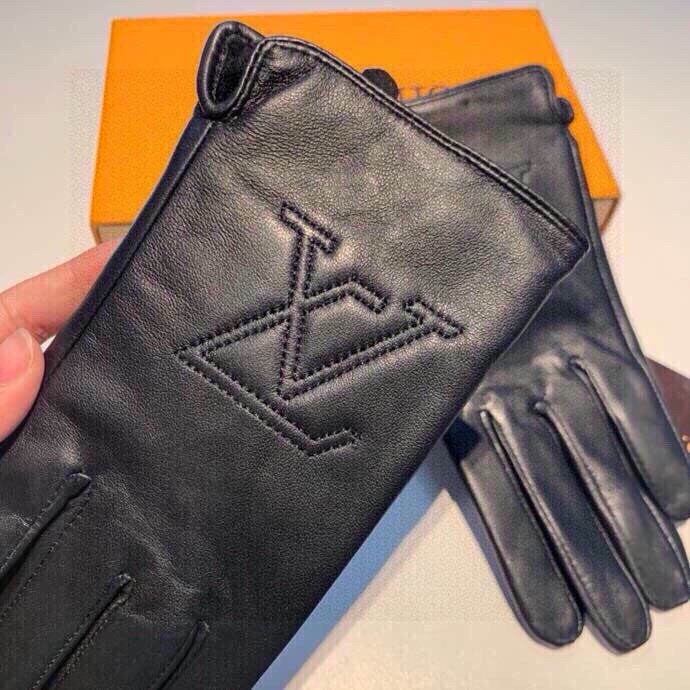 LV Gloves In Black Lambskin 478042