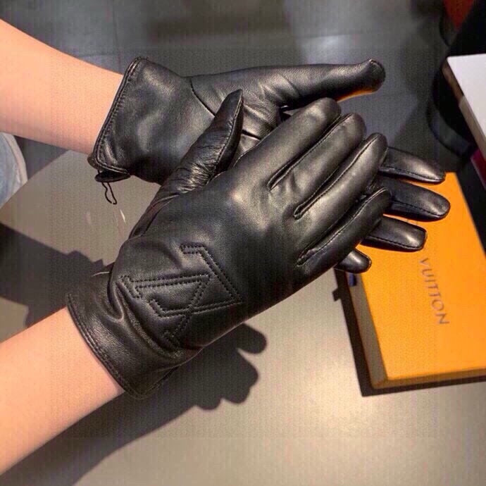 LV Gloves In Black Lambskin 478042