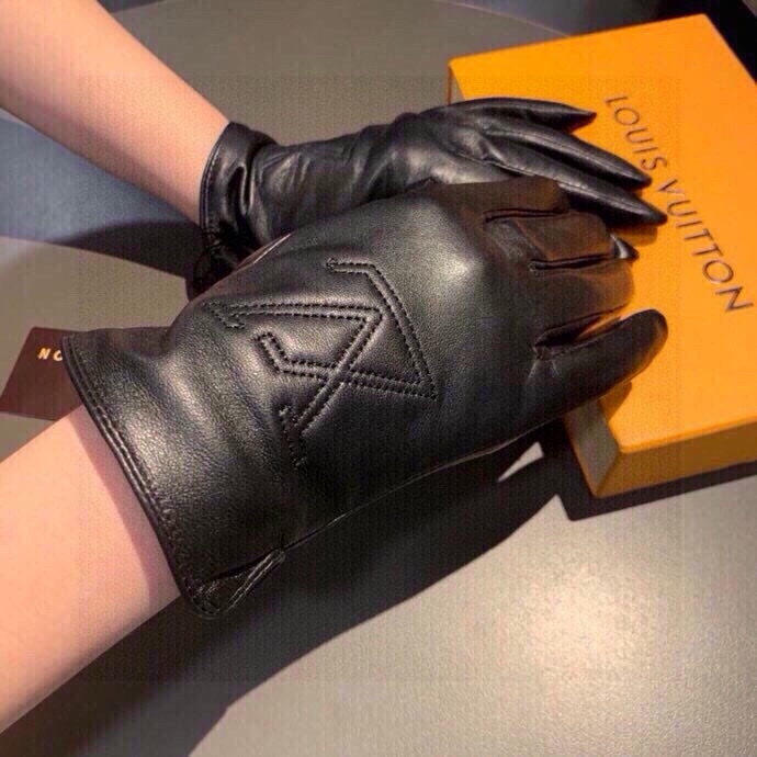 LV Gloves In Black Lambskin 478042