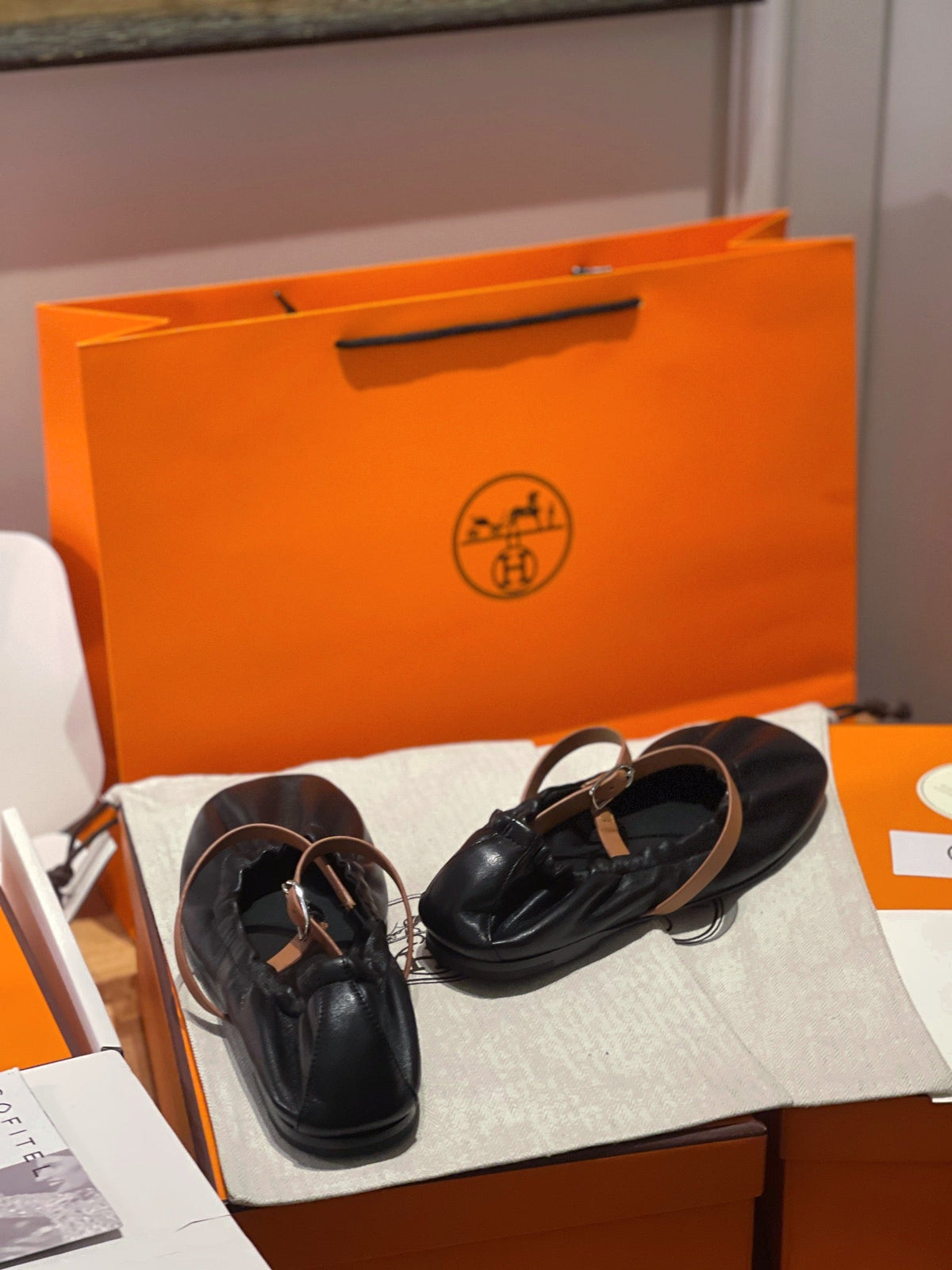 HM Jolly Ballet Flat In Black Lambskin 100081