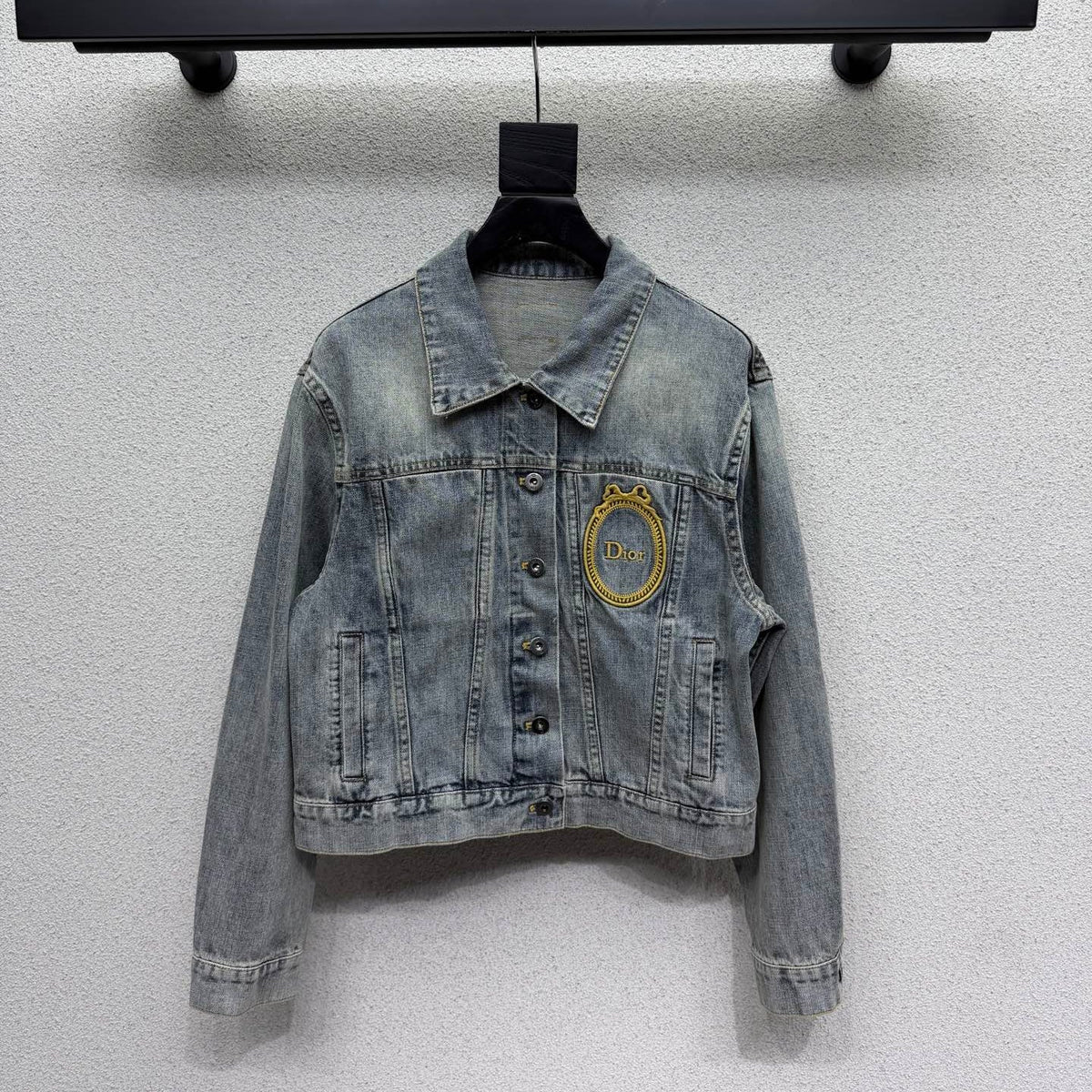 Dior 2026 Embroidered Logo Denim Jacket Blue Cotton 151208