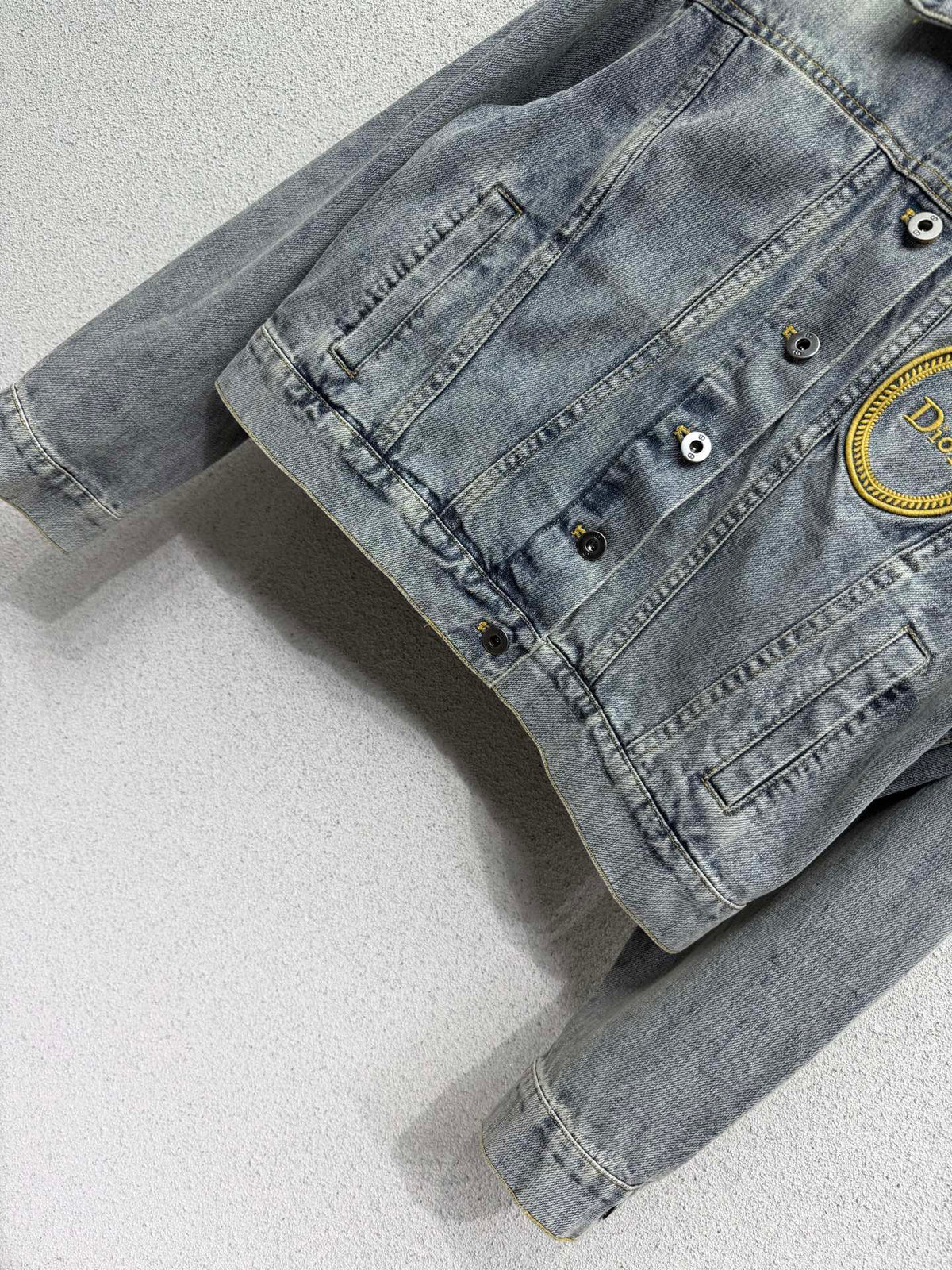 Dior 2026 Embroidered Logo Denim Jacket Blue Cotton 151208