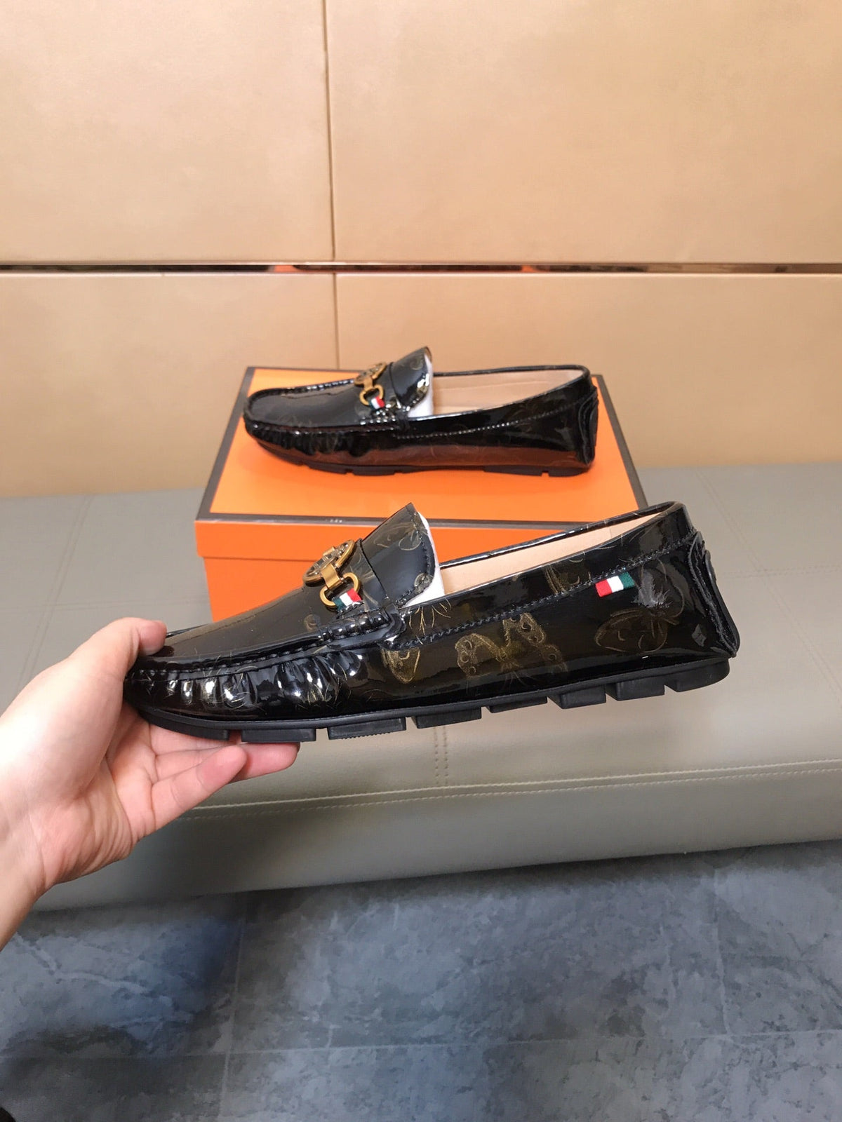 GG Men's Loafer Black Patent Leather 532815