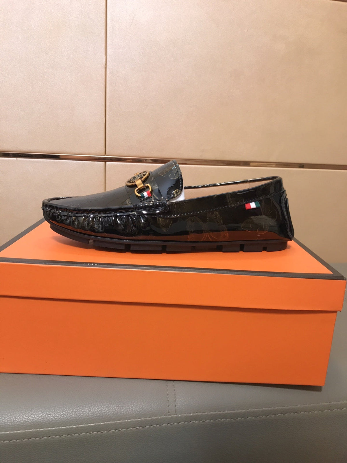 GG Men's Loafer Black Patent Leather 532815