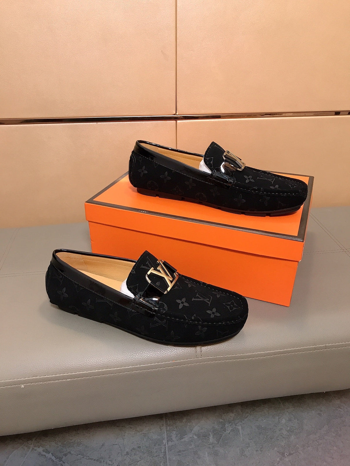 LV LOAFERS IN BLACK MONOGRAM SUEDE