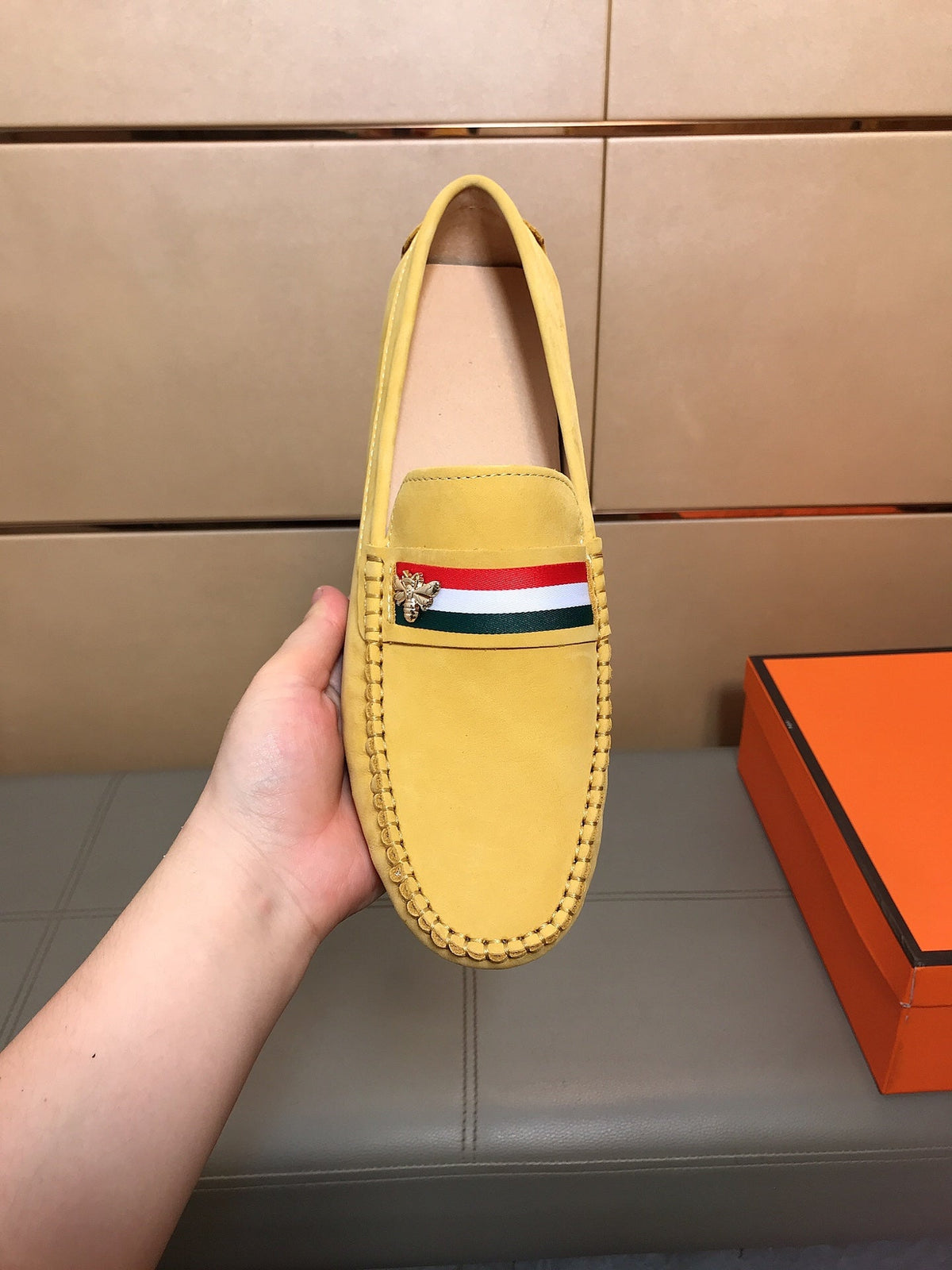 GG Men's Loafer Yellow Suede 526674