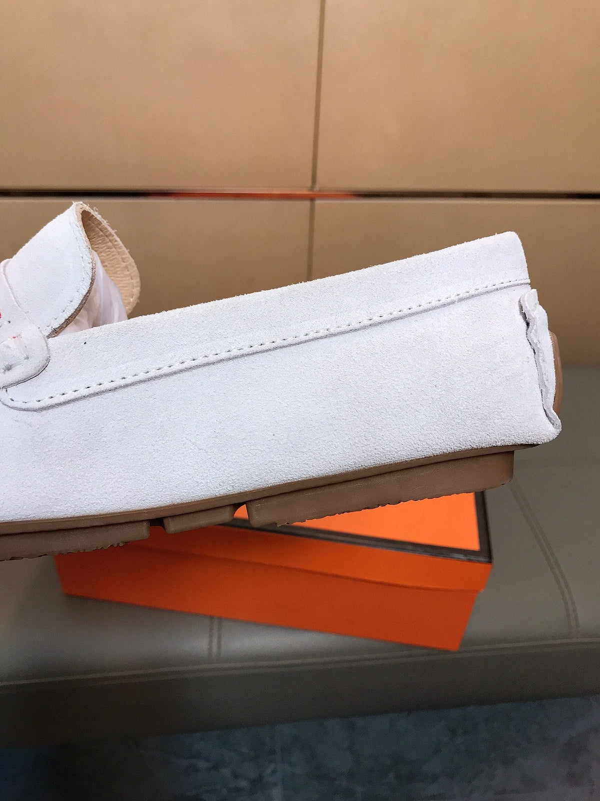 GG Men's Loafer White Suede 526677