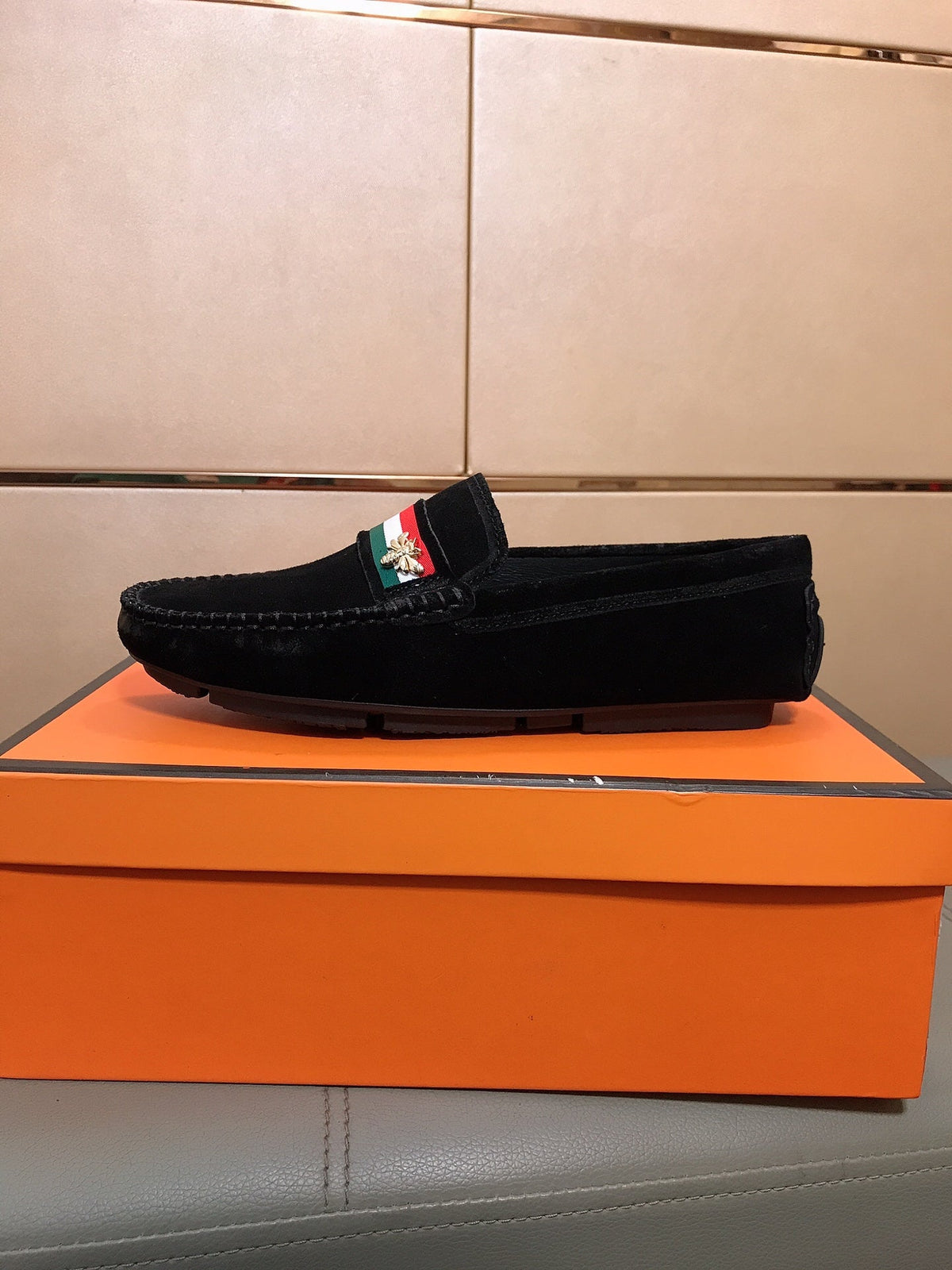GG Men's Loafer Black Suede 526679