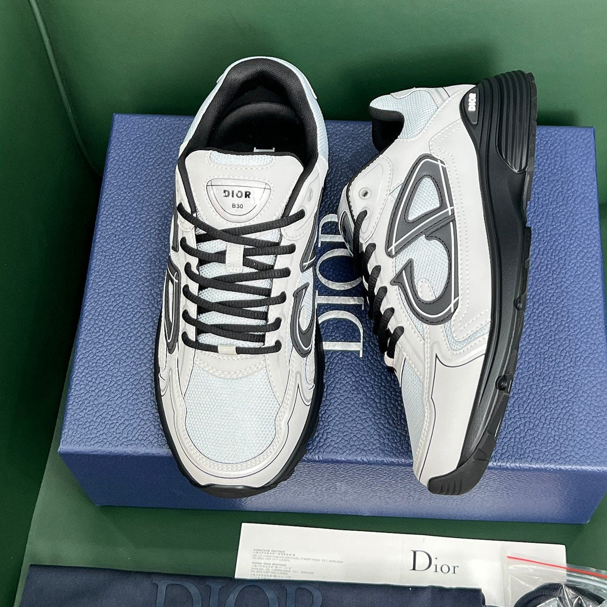 CD B30 Sneaker Black Grey Mesh Cowhide 646350