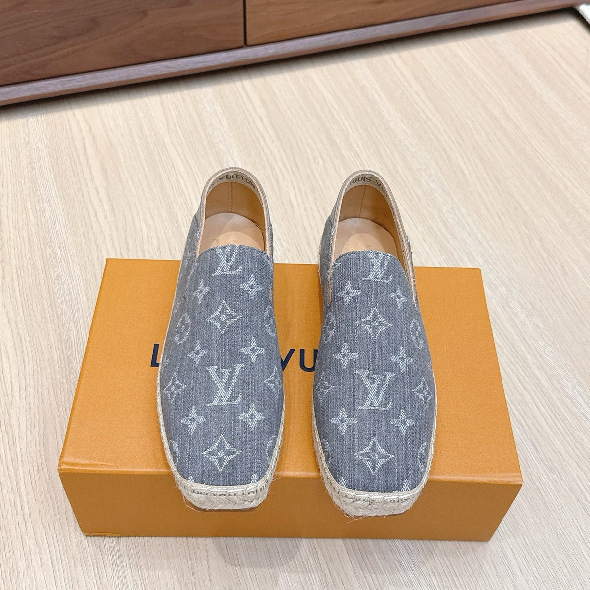 LV 26ss Loafers Gray Denim 656965