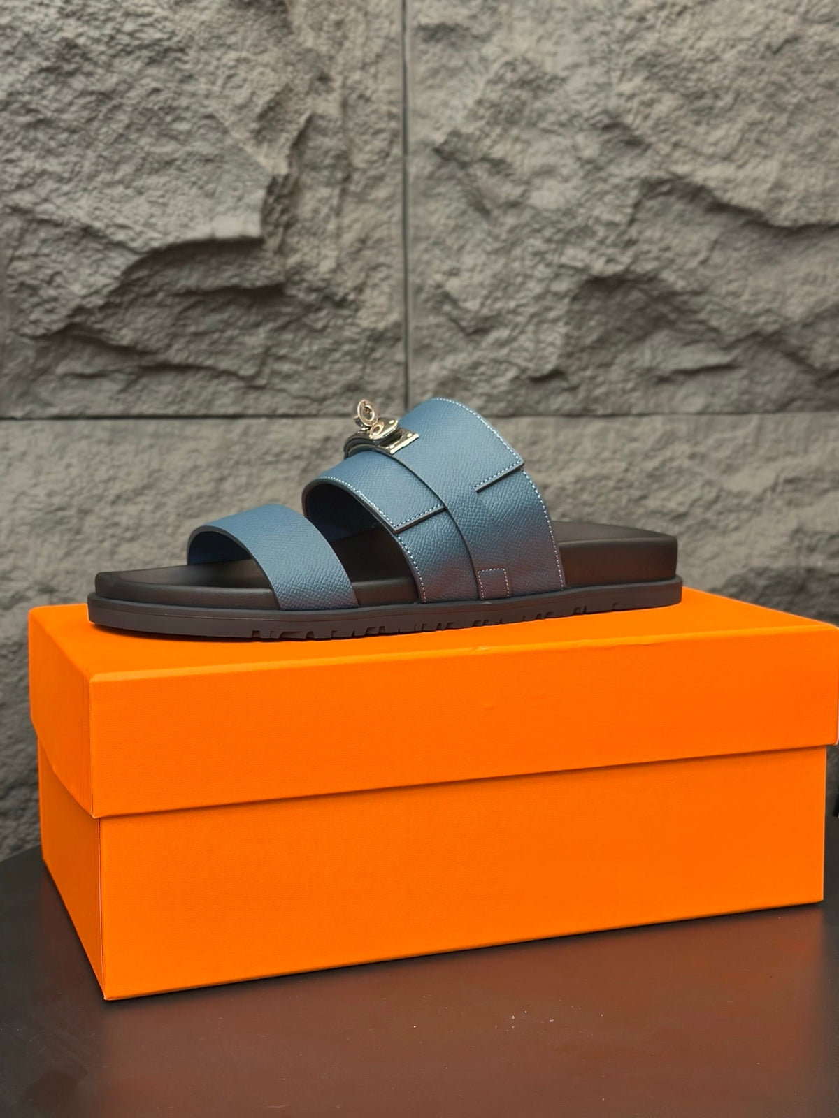 HM Men's Jackson Sandals Blue Cowhide 686963
