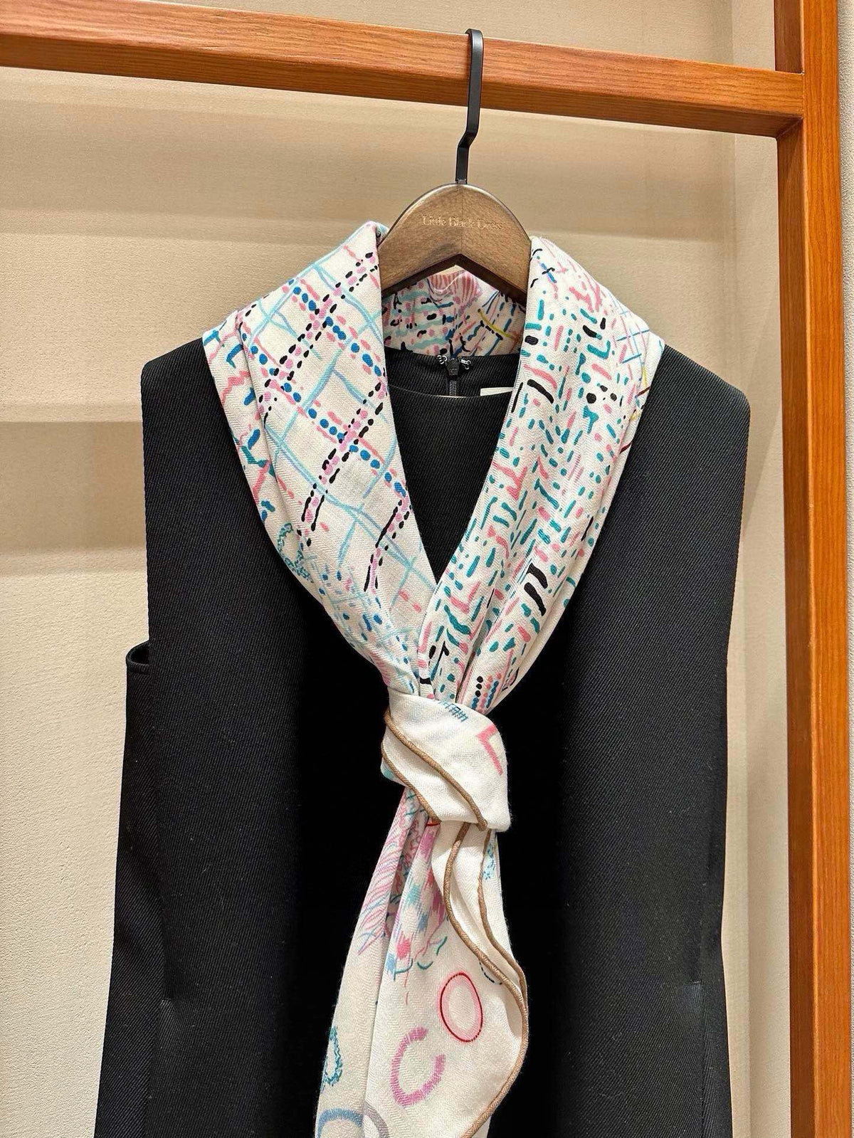 CC Square Scarf 140 CM In White Colorful Cashmere 182446