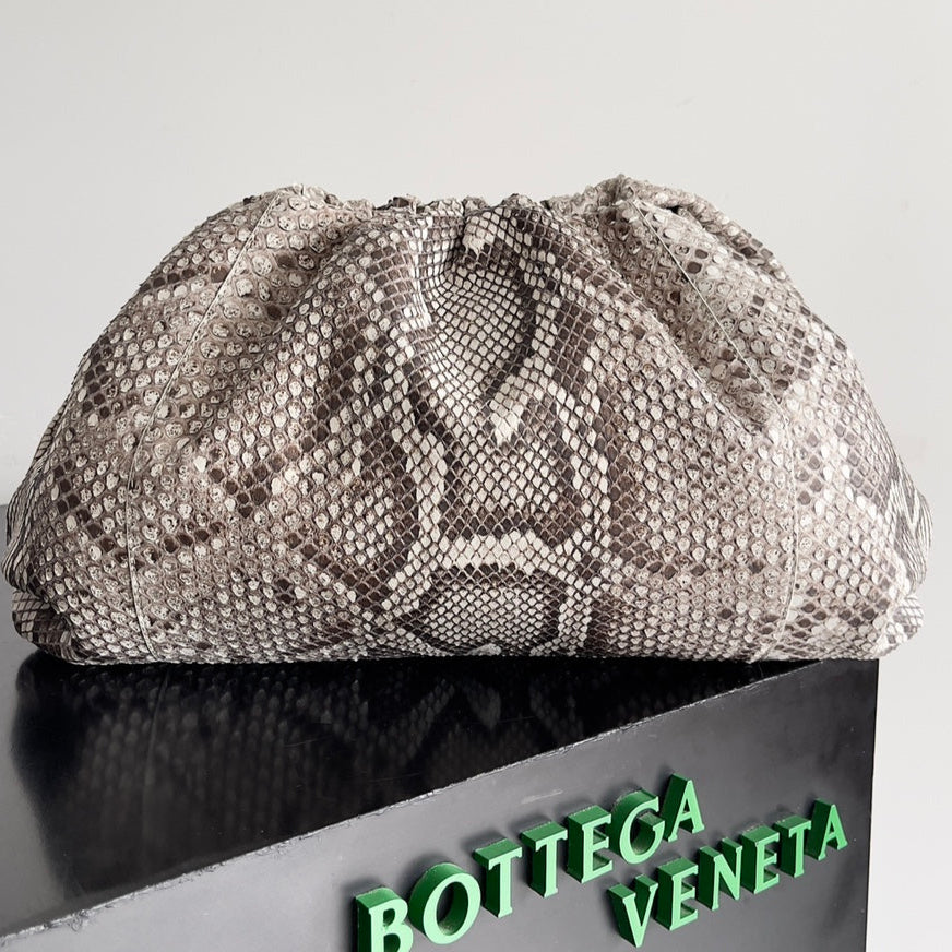 BV Snake Print 38cm Cloud Bag Gray Solf Leather 249681