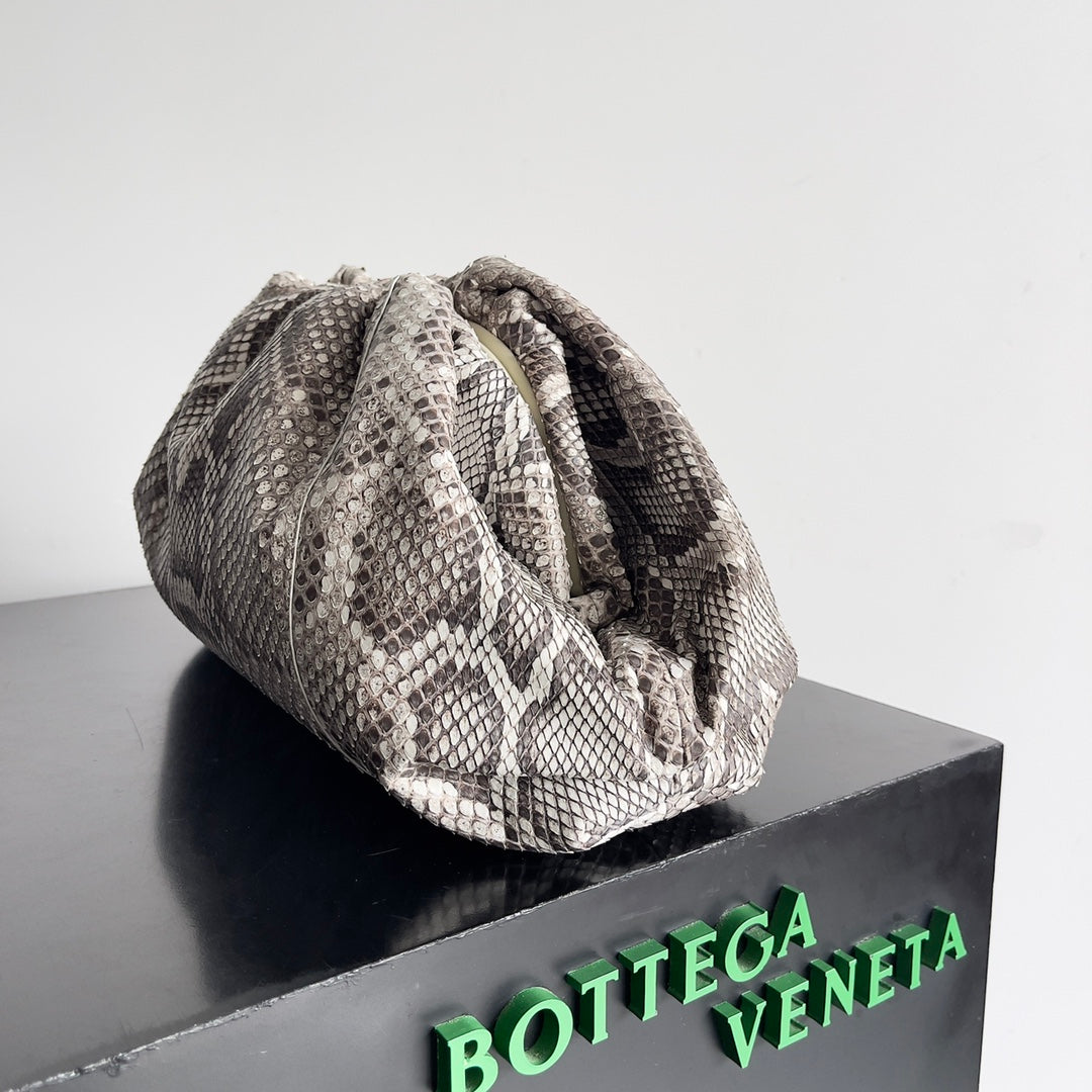 BV Snake Print 38cm Cloud Bag Gray Solf Leather 249681