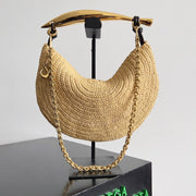 BV Sardine Chain Natural color Raffia Metallic 249685