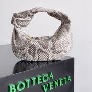 BV Snake Print 23cm Jodie Bag Gray Leather 249683