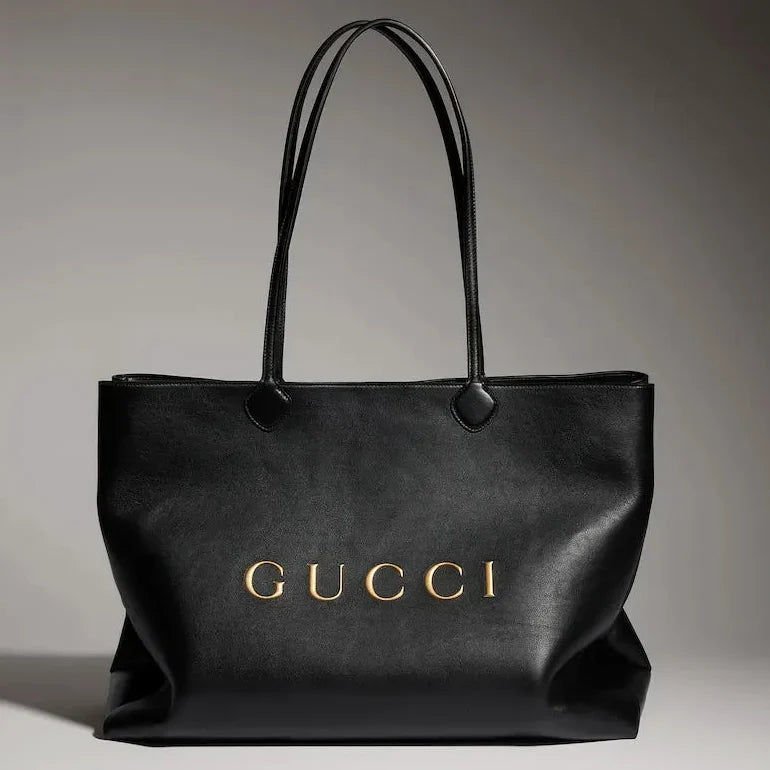 Gucci 2026 NY Large Tote Bag 42cm Black Canvas Leather
