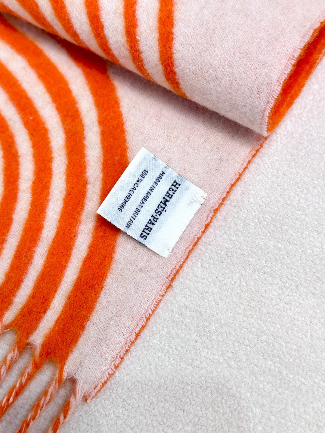 Scarf 180 CM Orange Mix Light Beige Cashmere