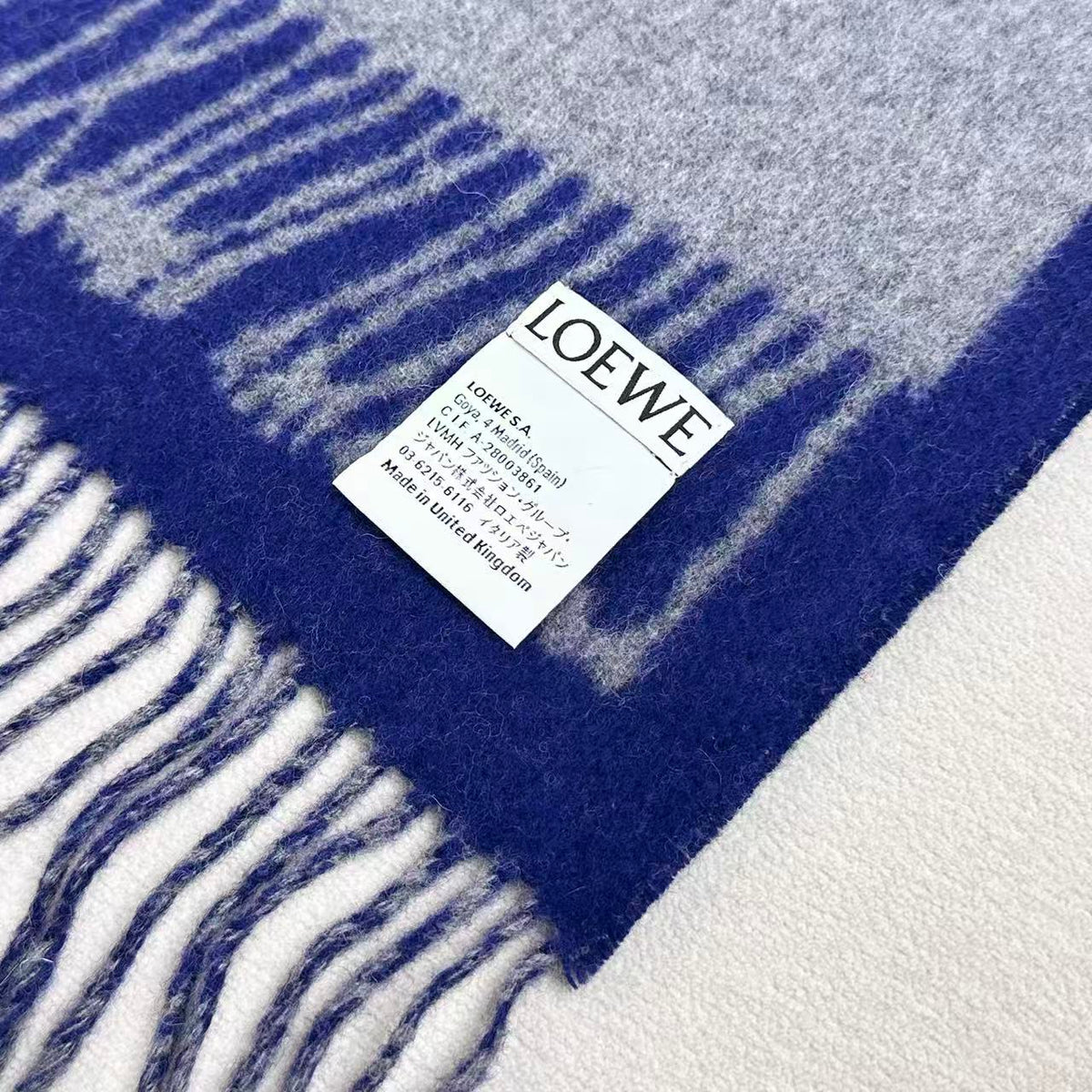 Loewe Scarf 180CM Blue Cashmere 962788