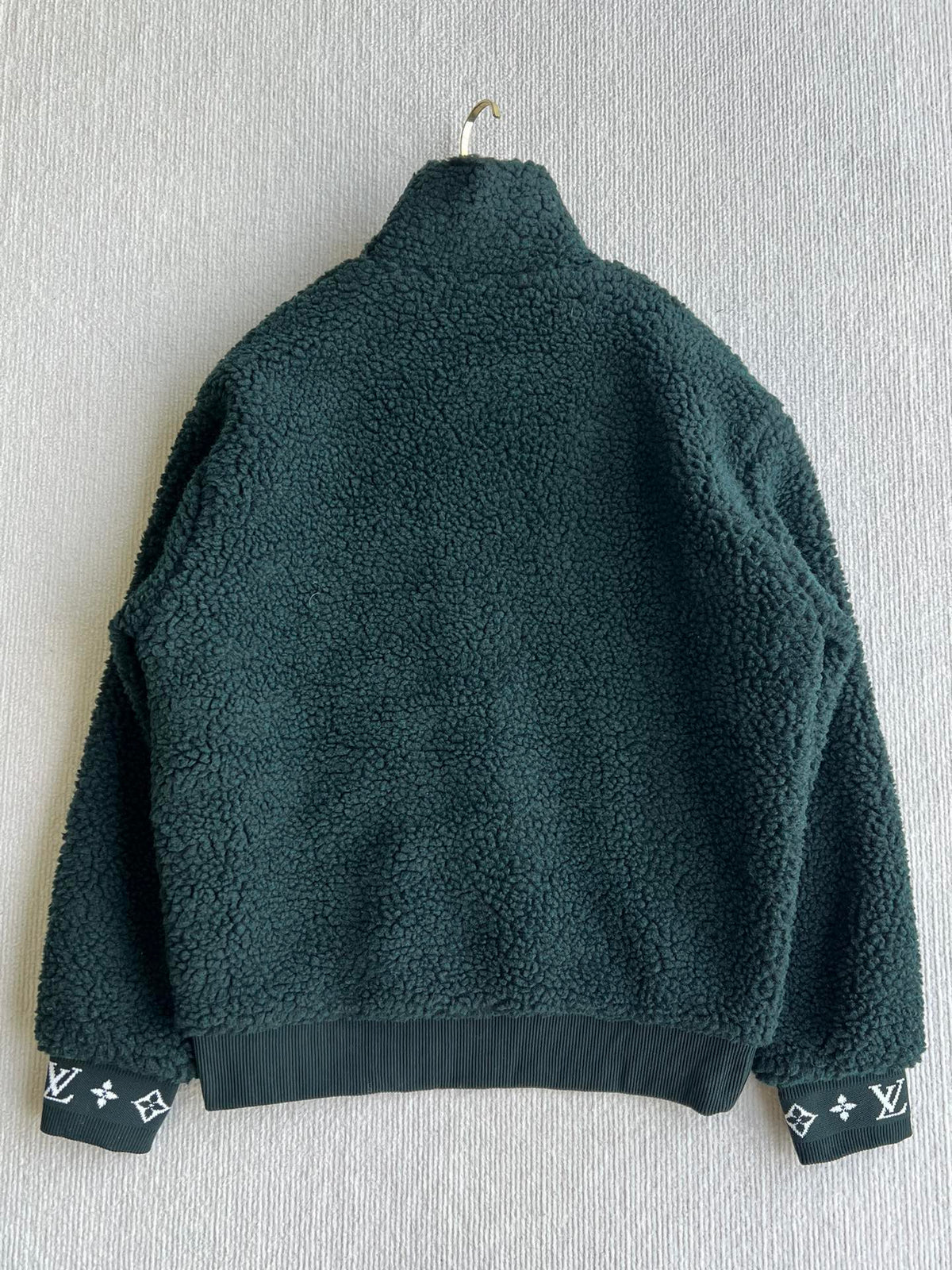 LV 25 Sstand-up Collar Jacket Dark Green Lambswool Polyester 306770