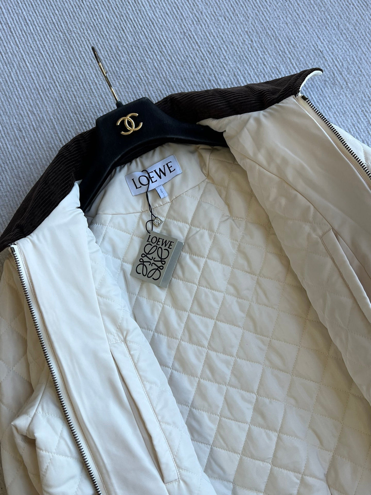 Loewe 2025 Jacket White Brown Cotton Polyester 325273