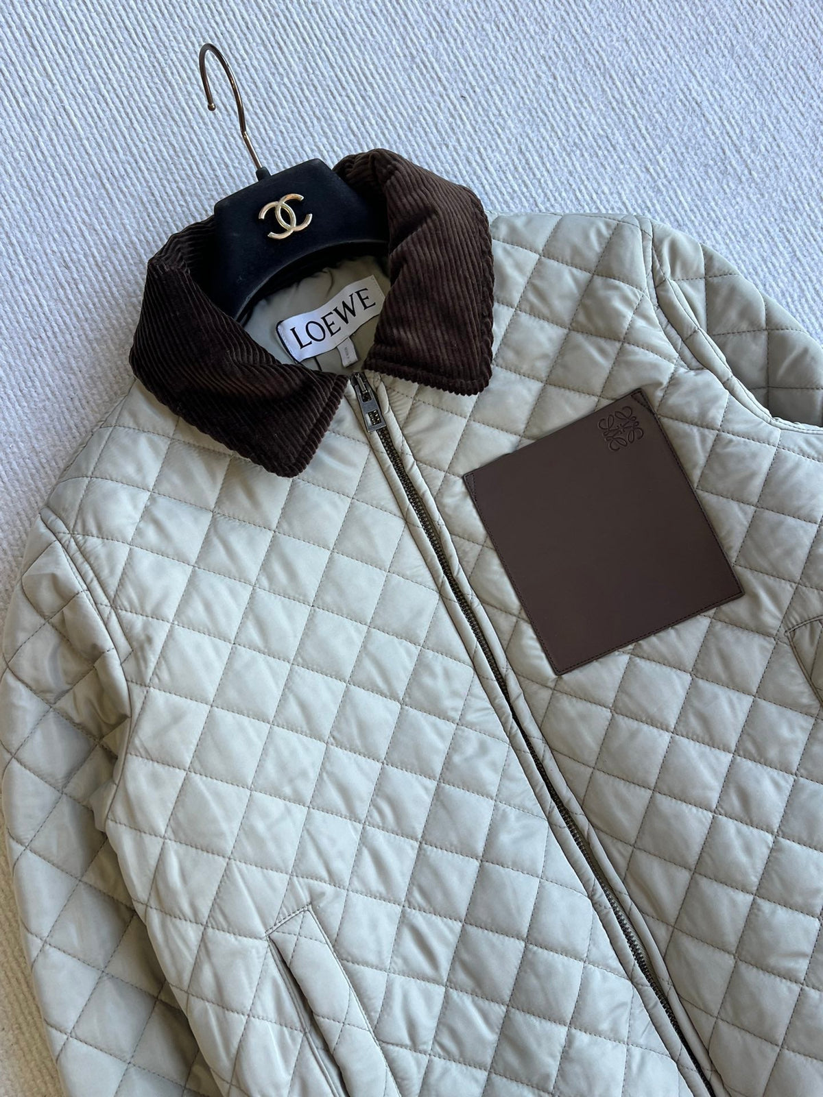 Loewe 2025 Jacket Cream Brown Cotton Polyester 325274