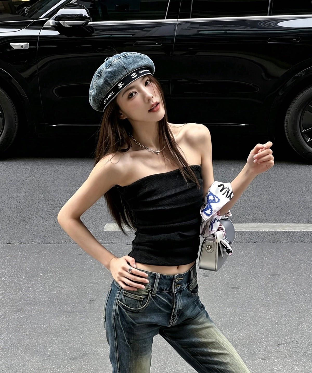 Chanel 2026 Denim Beret Hat 519515