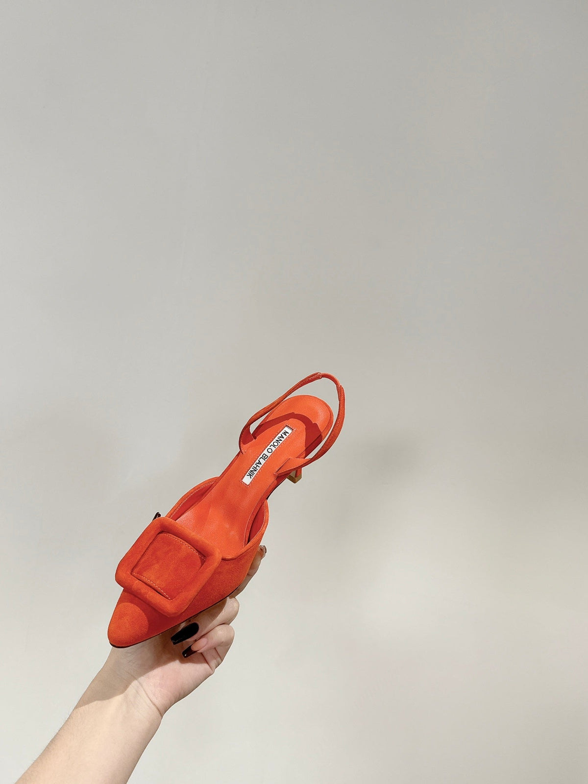 maysale 70 orange suede calfskin