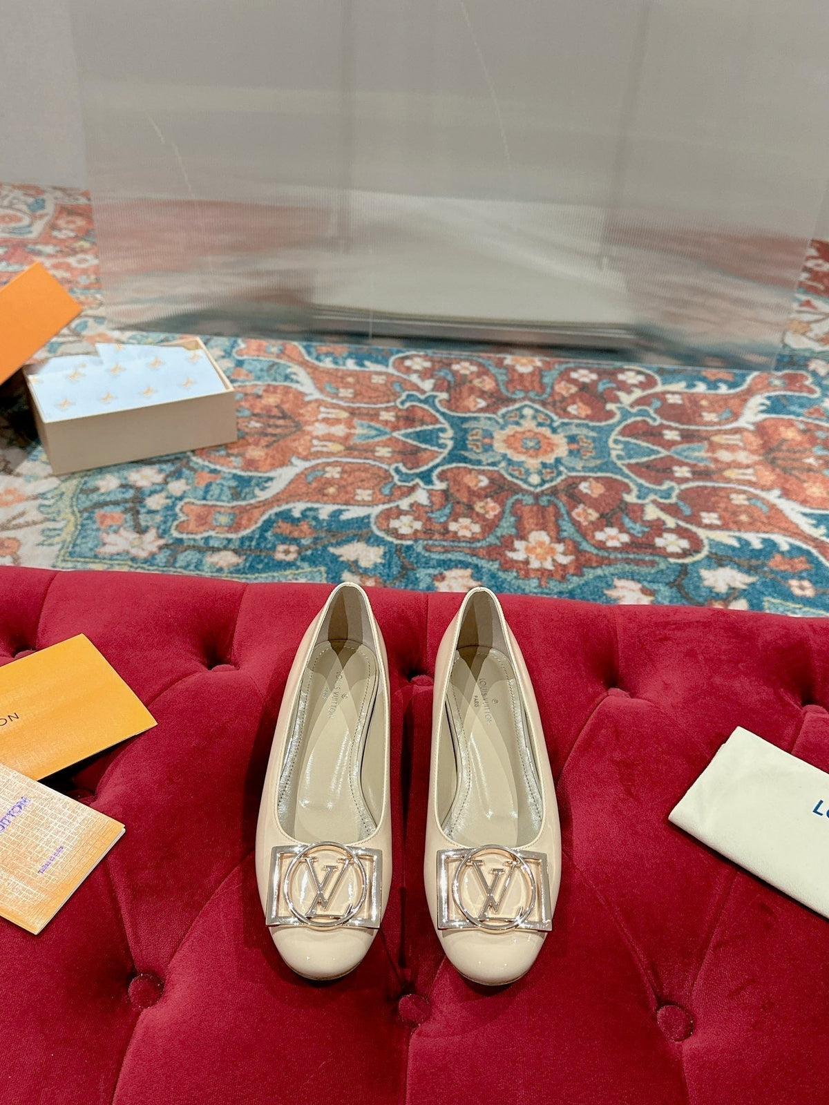 LV Shake Flat Ballerina Beige Lambskin