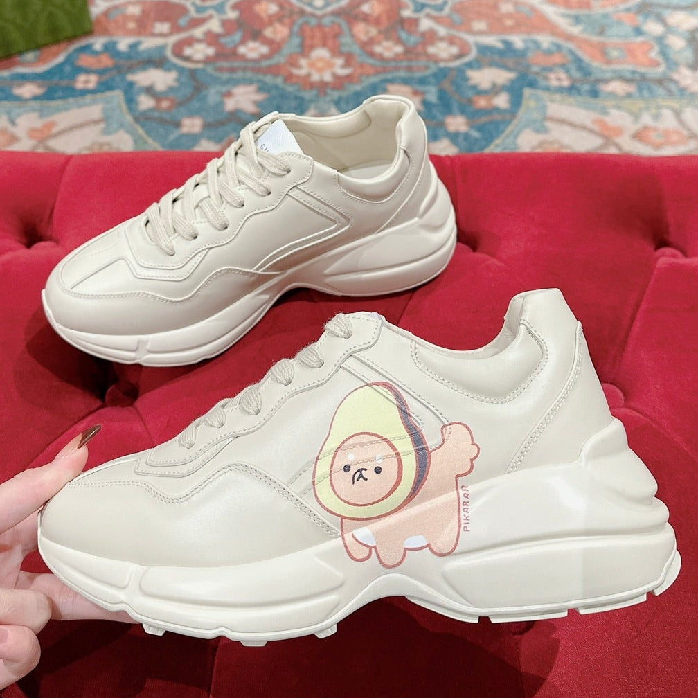 Gucci 2026 Rhyton Pikarar Sneakers Ivory Cowhide 988876