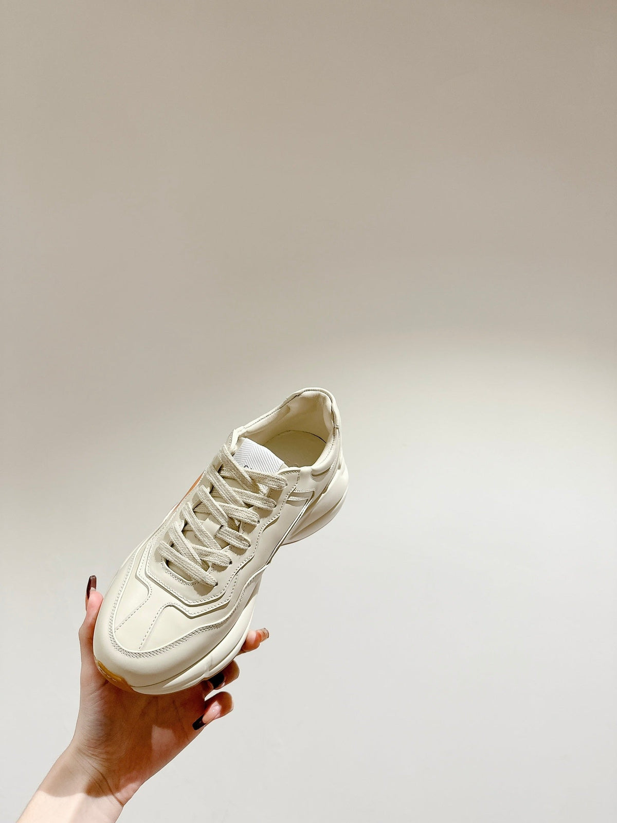 Gucci 2026 Rhyton Interlocking G Sneakers Ivory Cowhide 988878