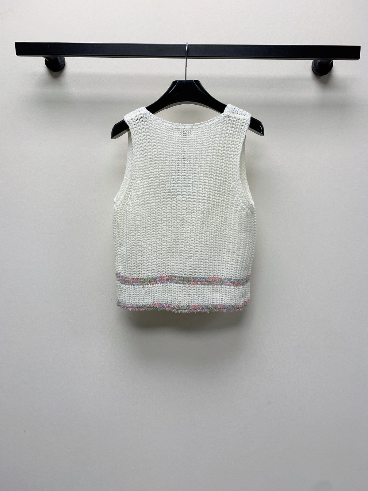 Celine 25 Knitted Vest White Wool Polyester 281498