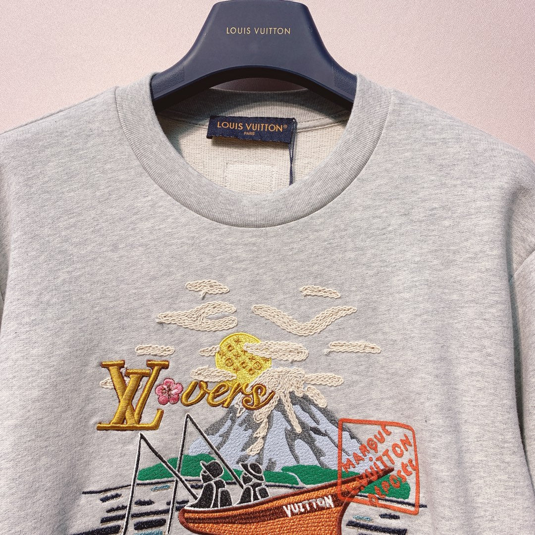 LV 25 Sweater Gray mix Colors Cotton 293396