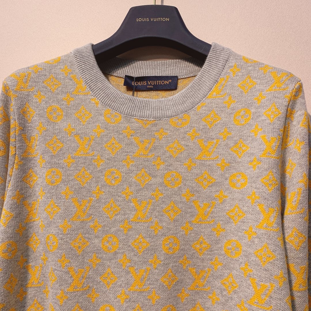LV 25 Jacquard Round Neck Knit Sweater 305582
