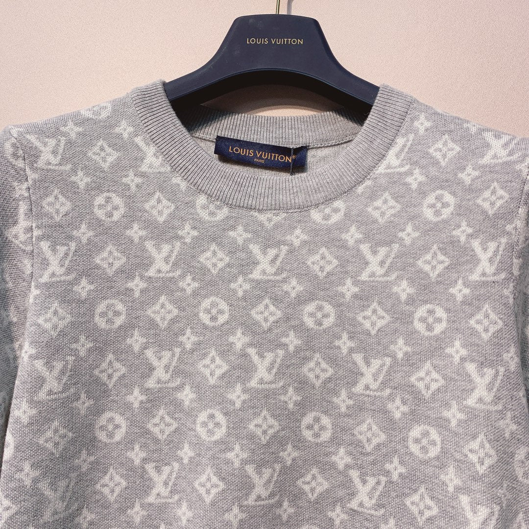 LV 25 Jacquard Round Neck Knit Sweater 305582