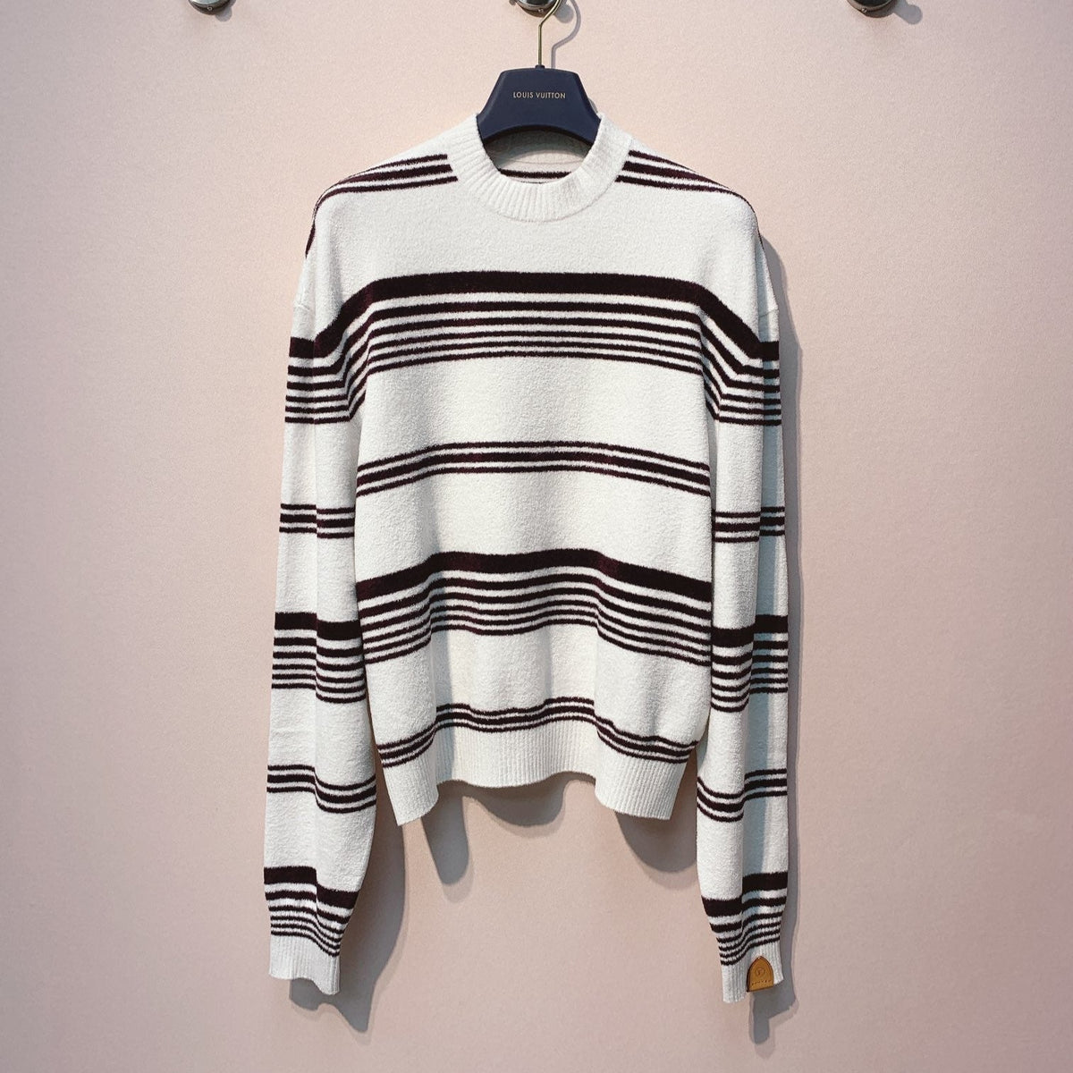 LV 25 Sweater White With Black Stripes Viscose 305591