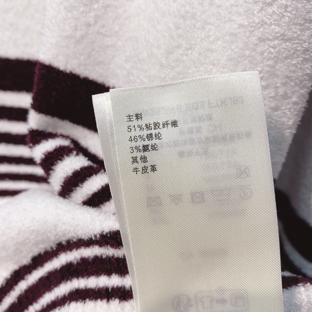 LV 25 Sweater White With Black Stripes Viscose 305591
