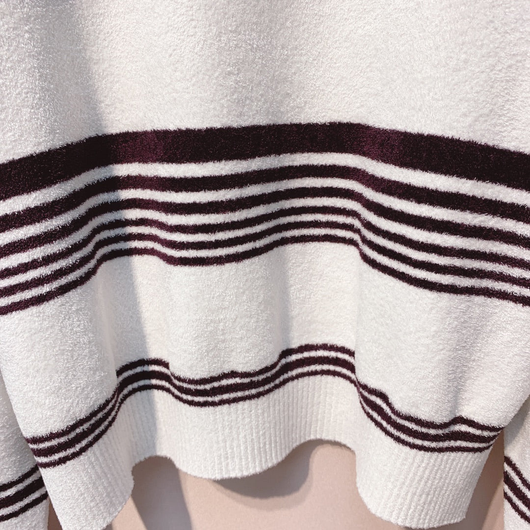 LV 25 Sweater White With Black Stripes Viscose 305591
