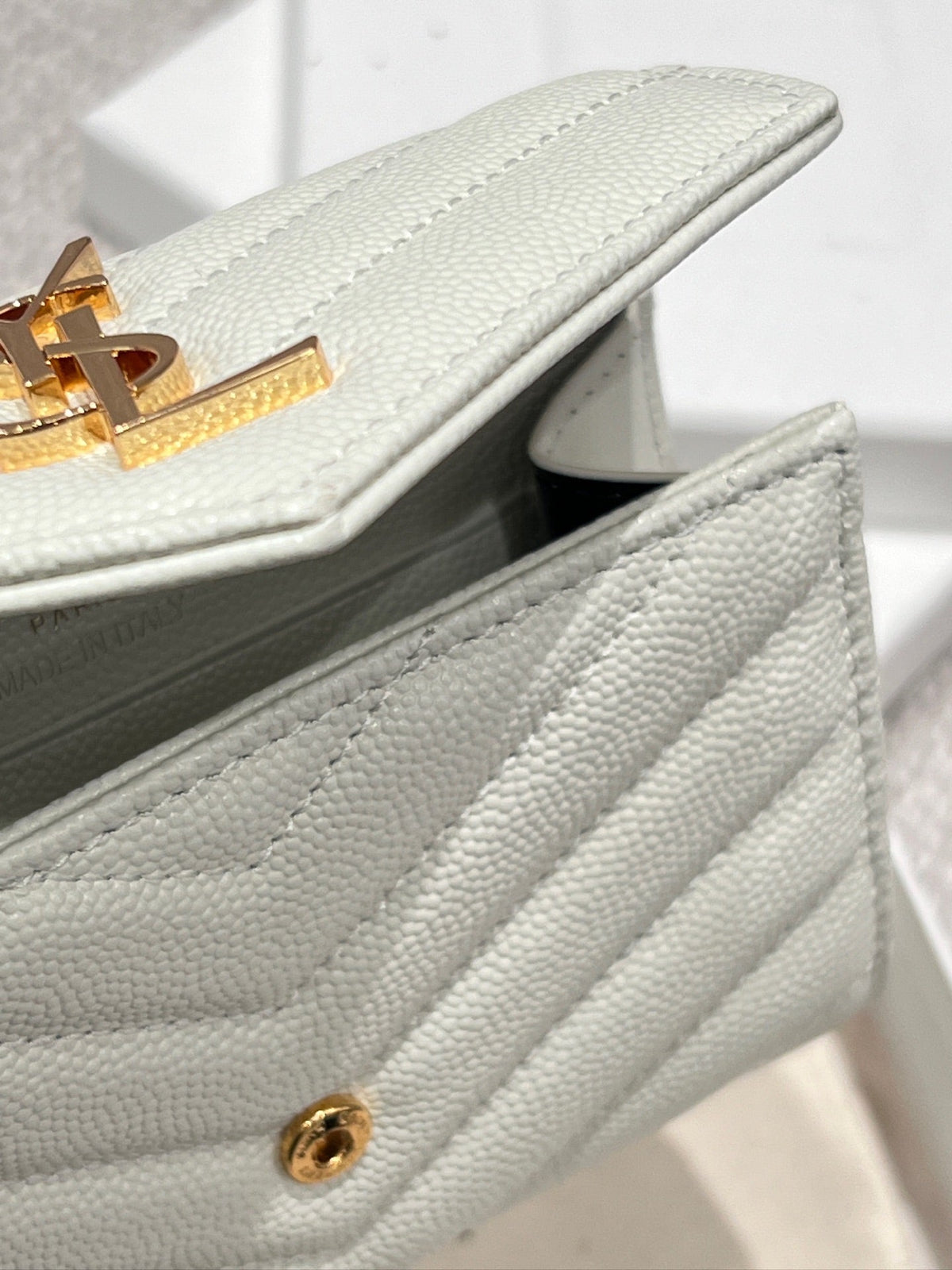 YSL 2026 Cassandre Matelassé Envelope Wallet 13cm Calfskin