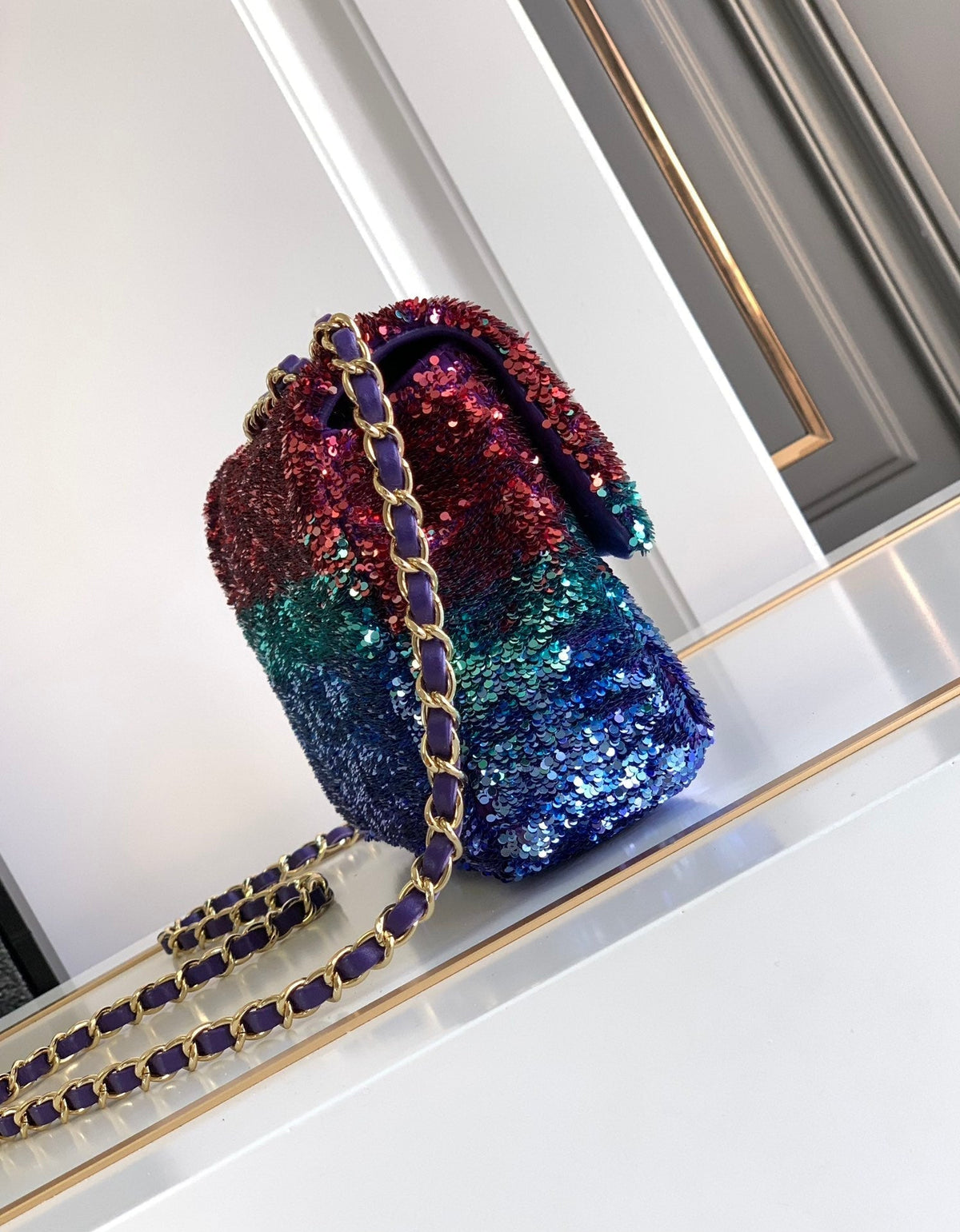 Flap Bag Mini 21cm Multicolor Sequin
