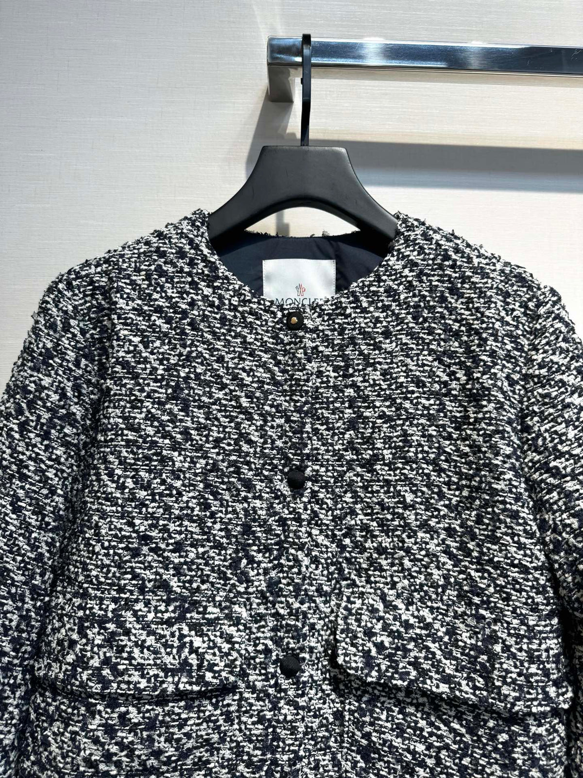 MC 2025 Jacket Black White Tweed Fabric